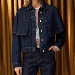 Women's anthropology, denim jacket by Pilcro Sz Med